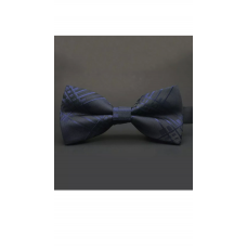 Vlinderstrik zwart donkerblauw Ruit